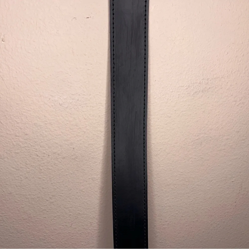 Size 36 Dickies Black Leather Belt Classic Silver Buckle